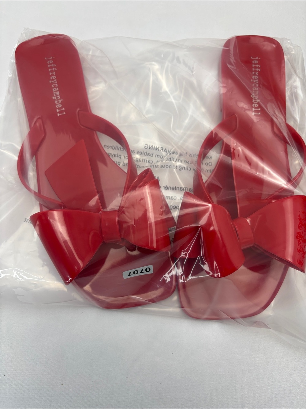 Jeffrey Campbell Women’s 7 Glossy Red Jelly Flip Sandals #707 - Picture 13 of 13